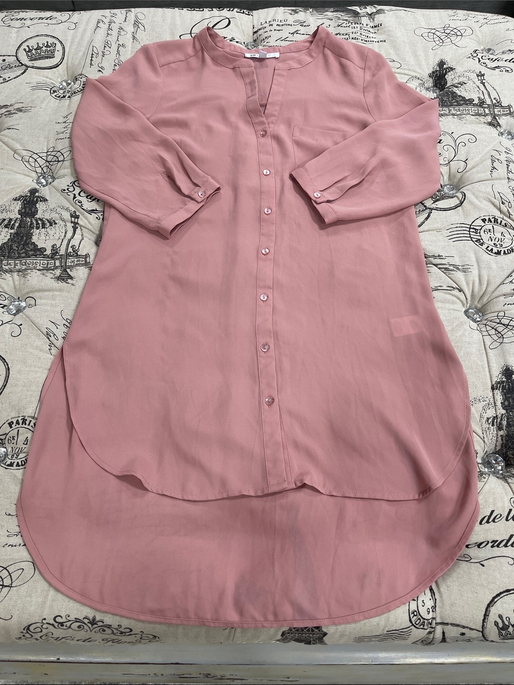 🇨🇦 DR2  High-Low Button Down Tunic Top - Picture 2 of 13